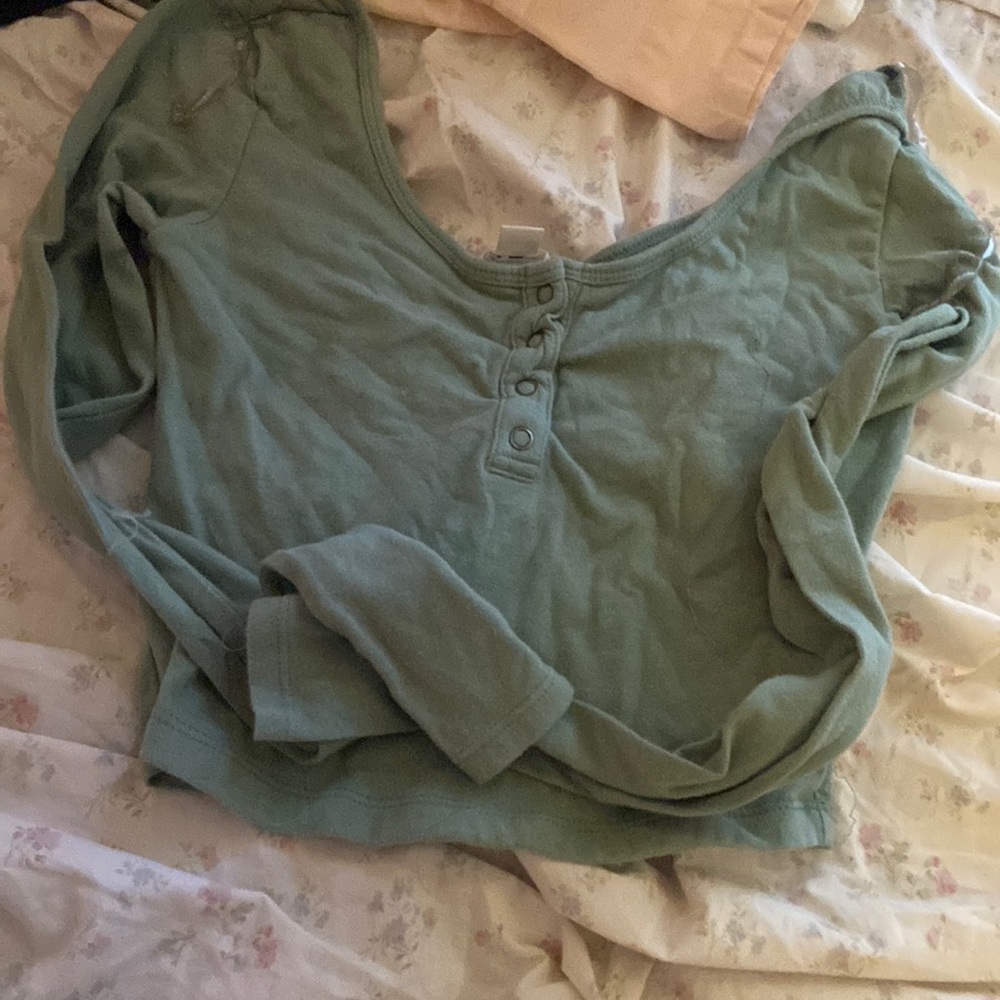 cropped teal top